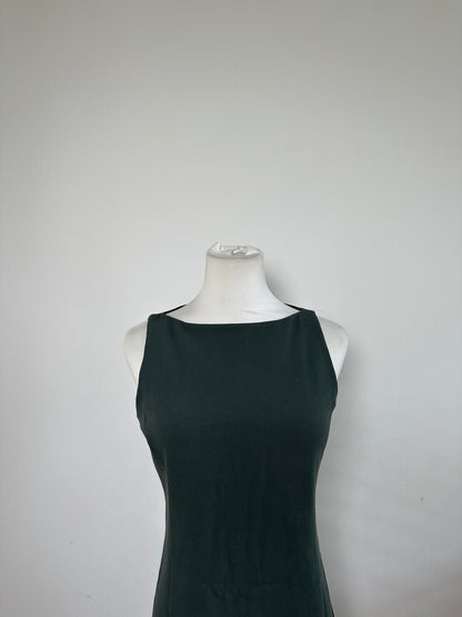 Vintage Emporio Armani Sleeveless Dress Dark Green XS