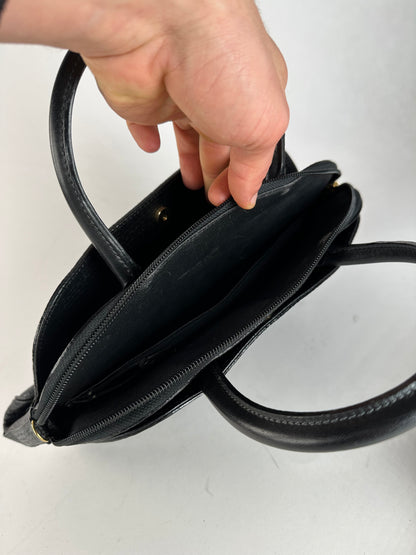 Vintage Courreges Leather Handbag Navy