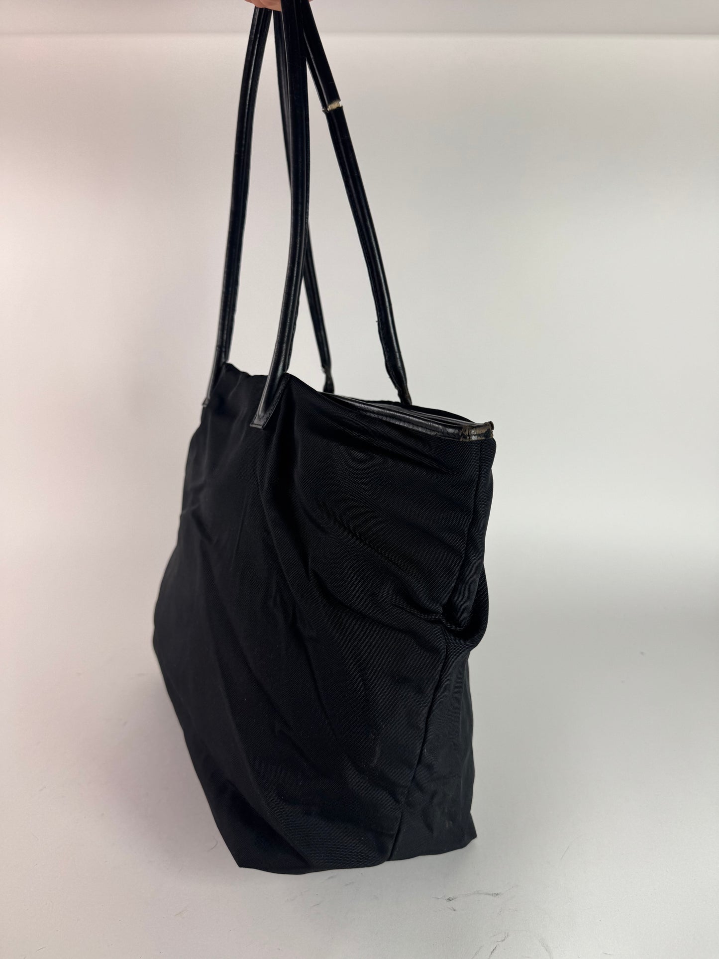 Sac vintage en cuir et coton Gucci noir