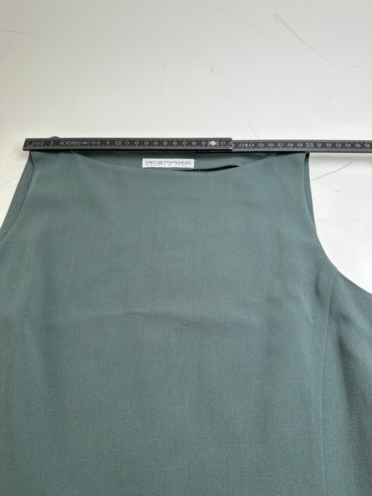 Vintage Emporio Armani Sleeveless Dress Dark Green XS
