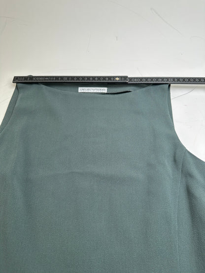Vintage Emporio Armani Sleeveless Dress Dark Green XS