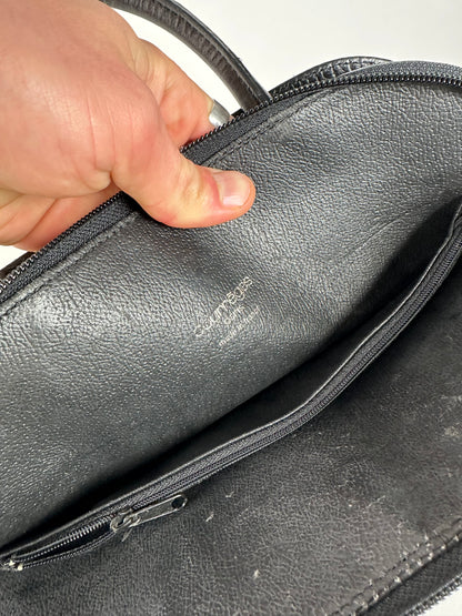 Vintage Courreges Leather Handbag Navy