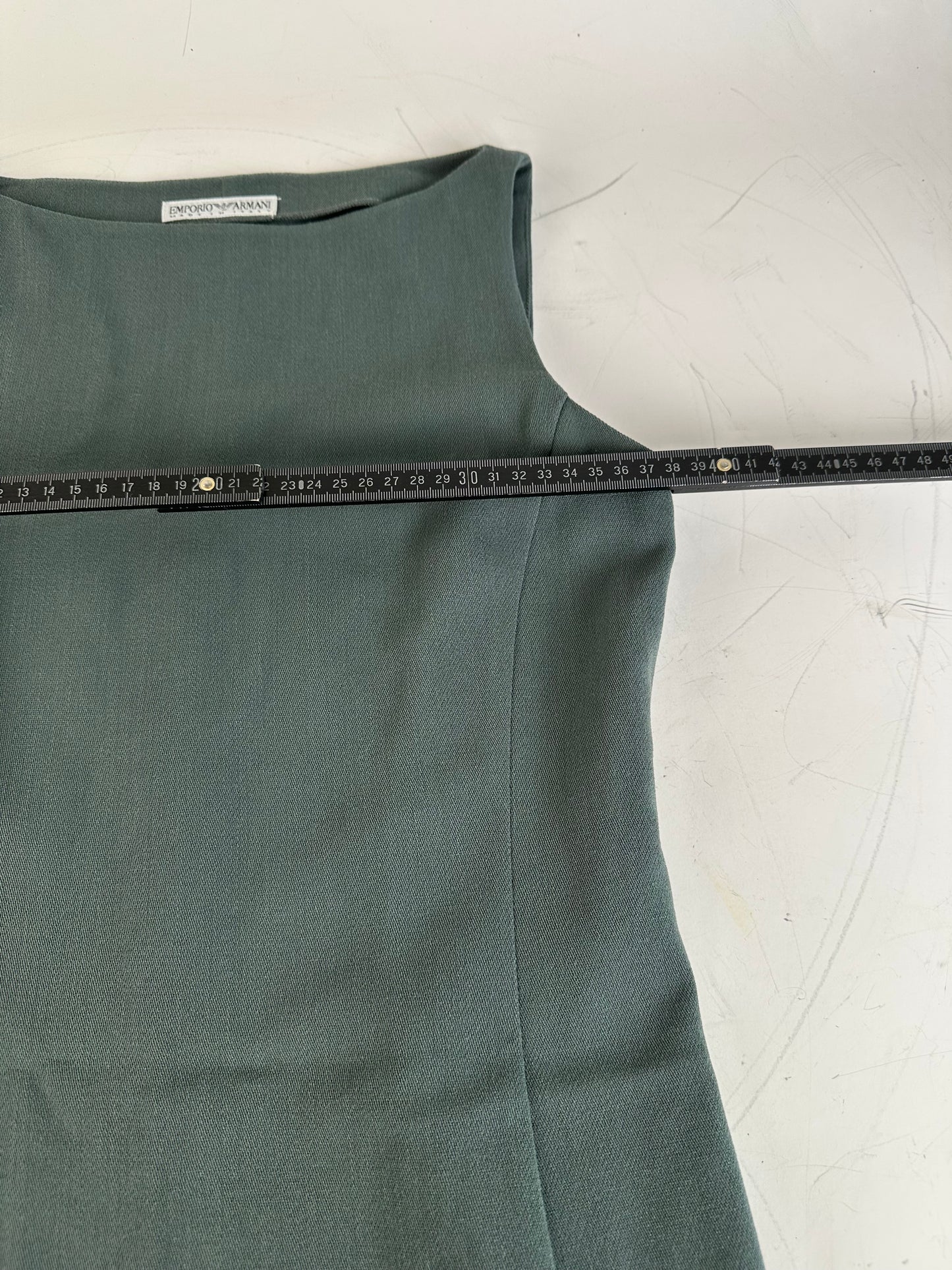 Vintage Emporio Armani Sleeveless Dress Dark Green XS