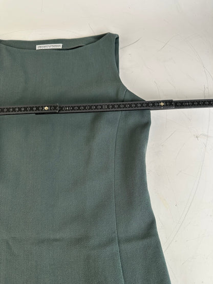 Vintage Emporio Armani Sleeveless Dress Dark Green XS