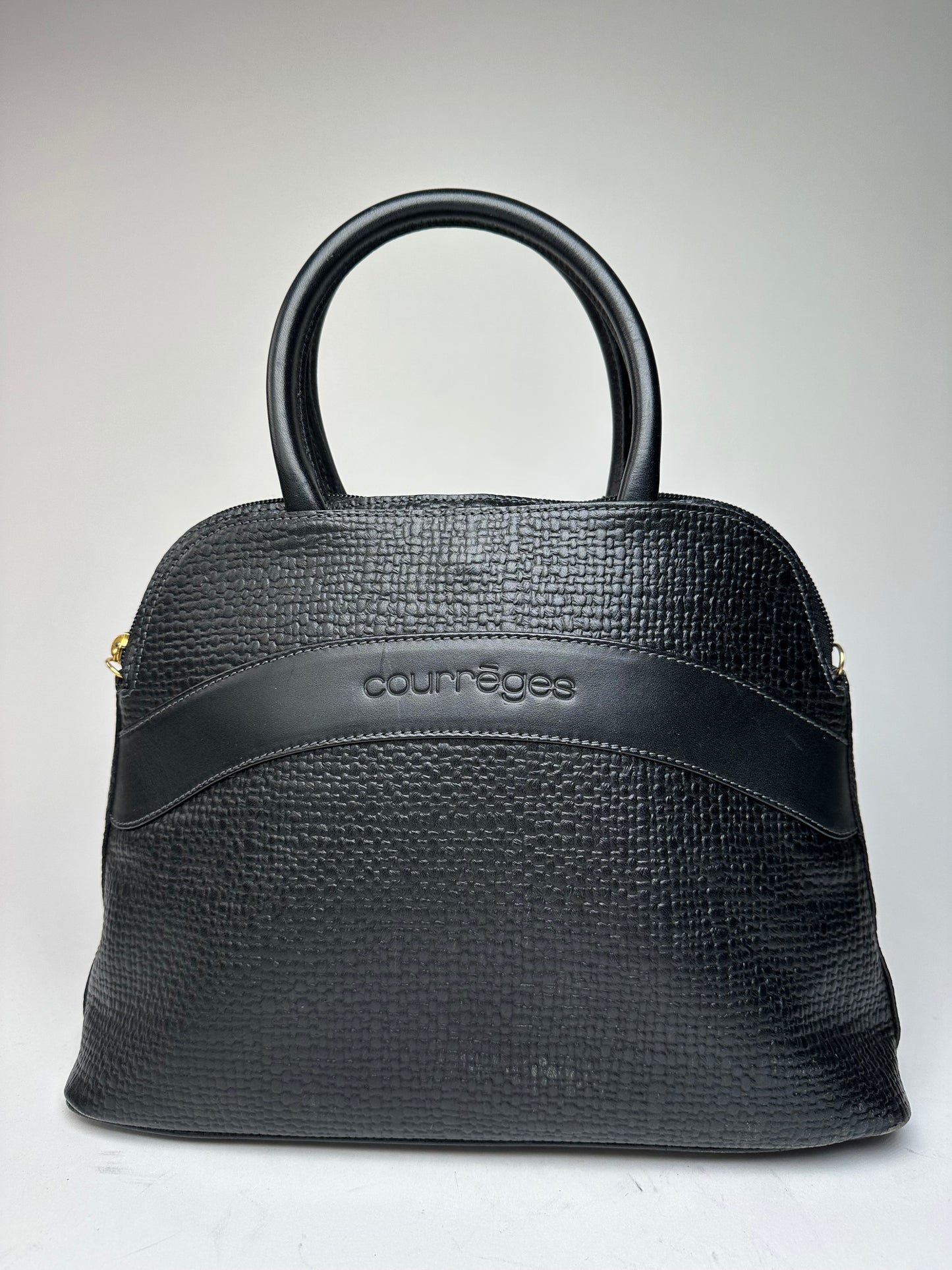 Vintage Courreges Leather Handbag Navy