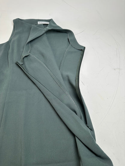 Vintage Emporio Armani Sleeveless Dress Dark Green XS