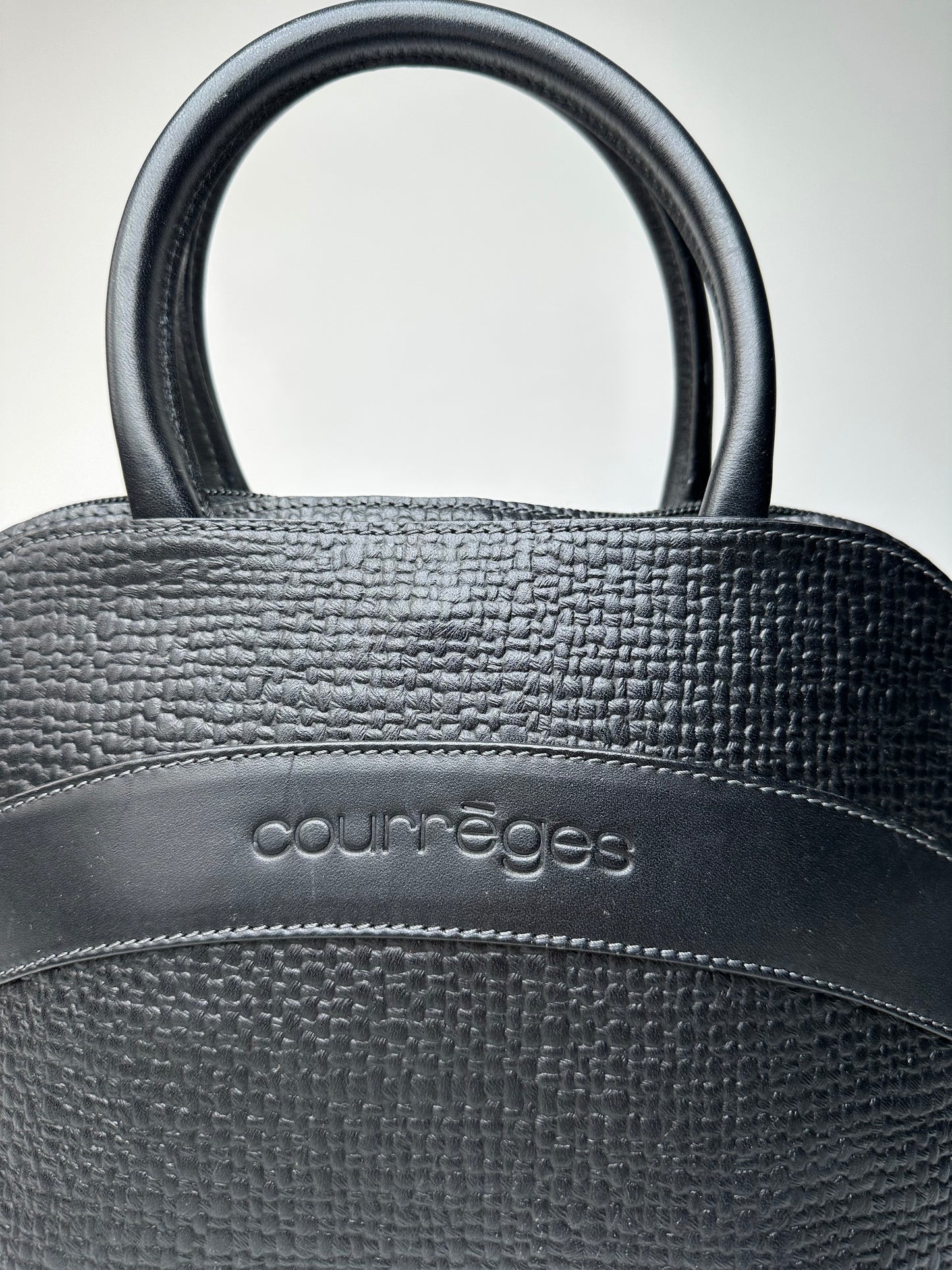 Vintage Courreges Leather Handbag Navy