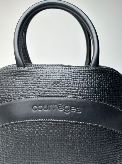 Vintage Courreges Leather Handbag Navy