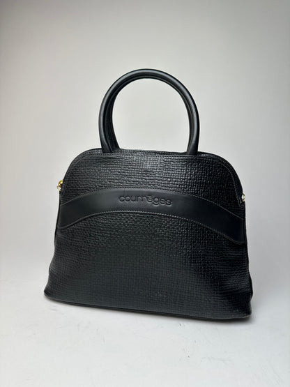 Vintage Courreges Leather Handbag Navy