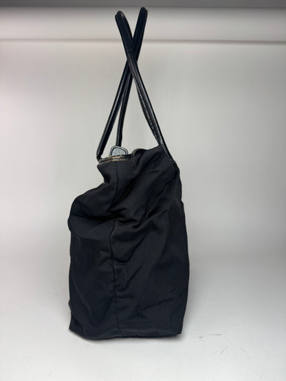 Sac vintage en cuir et coton Gucci noir