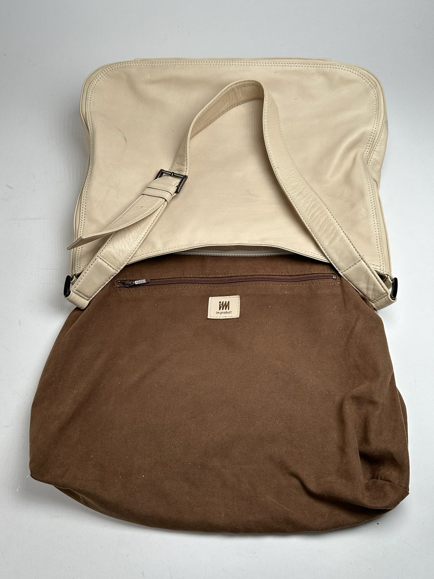 Vintage Issey Miyake Leather Bag white