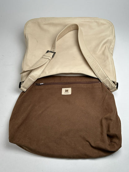 Vintage Issey Miyake Leather Bag white