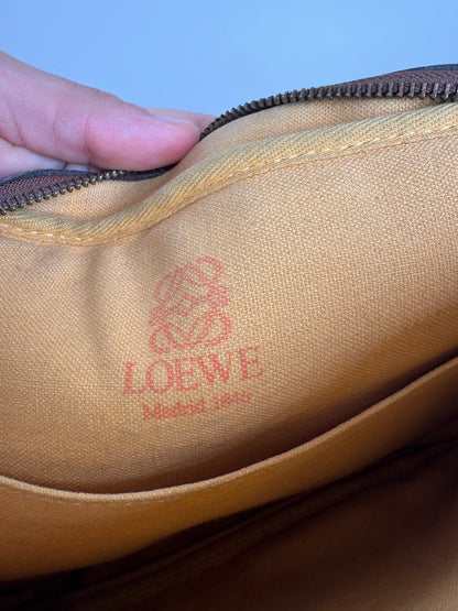 Vintage Loewe Madrid Suede Leather bag Red Green
