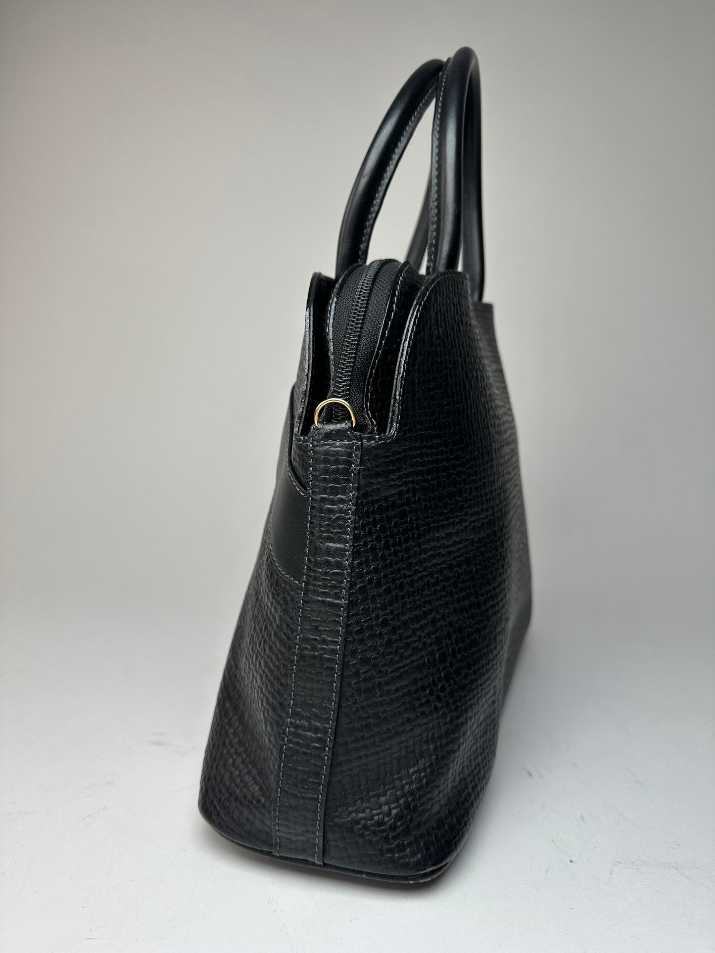 Vintage Courreges Leather Handbag Navy