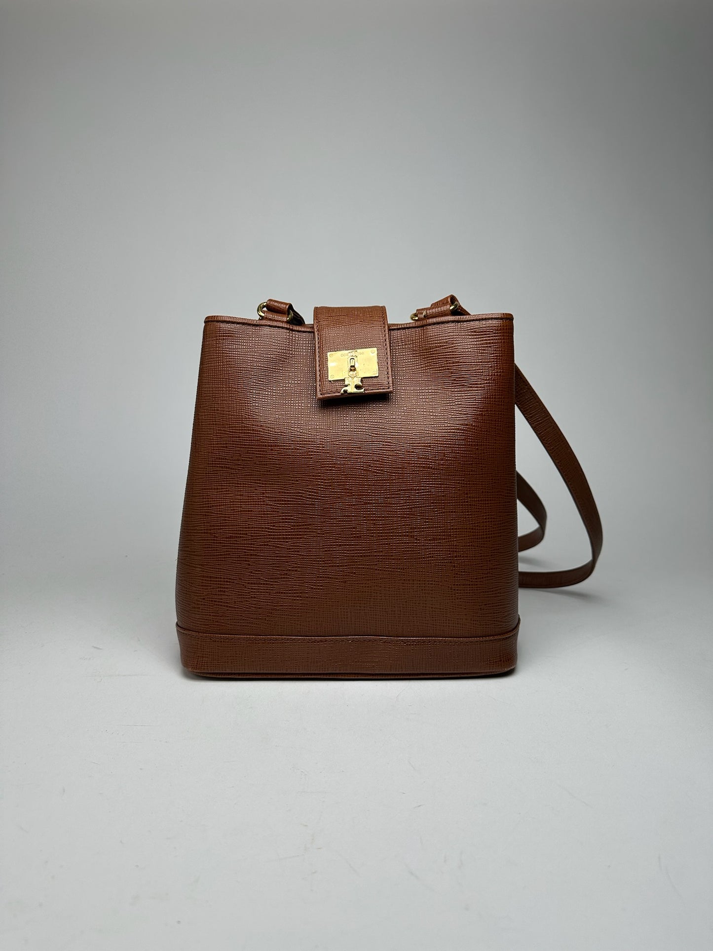 Vintage Courreges Leather bucket bag brown