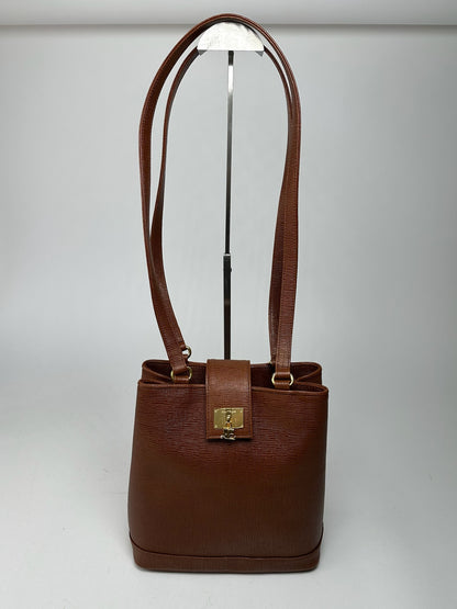 Vintage Courreges Leather bucket bag brown