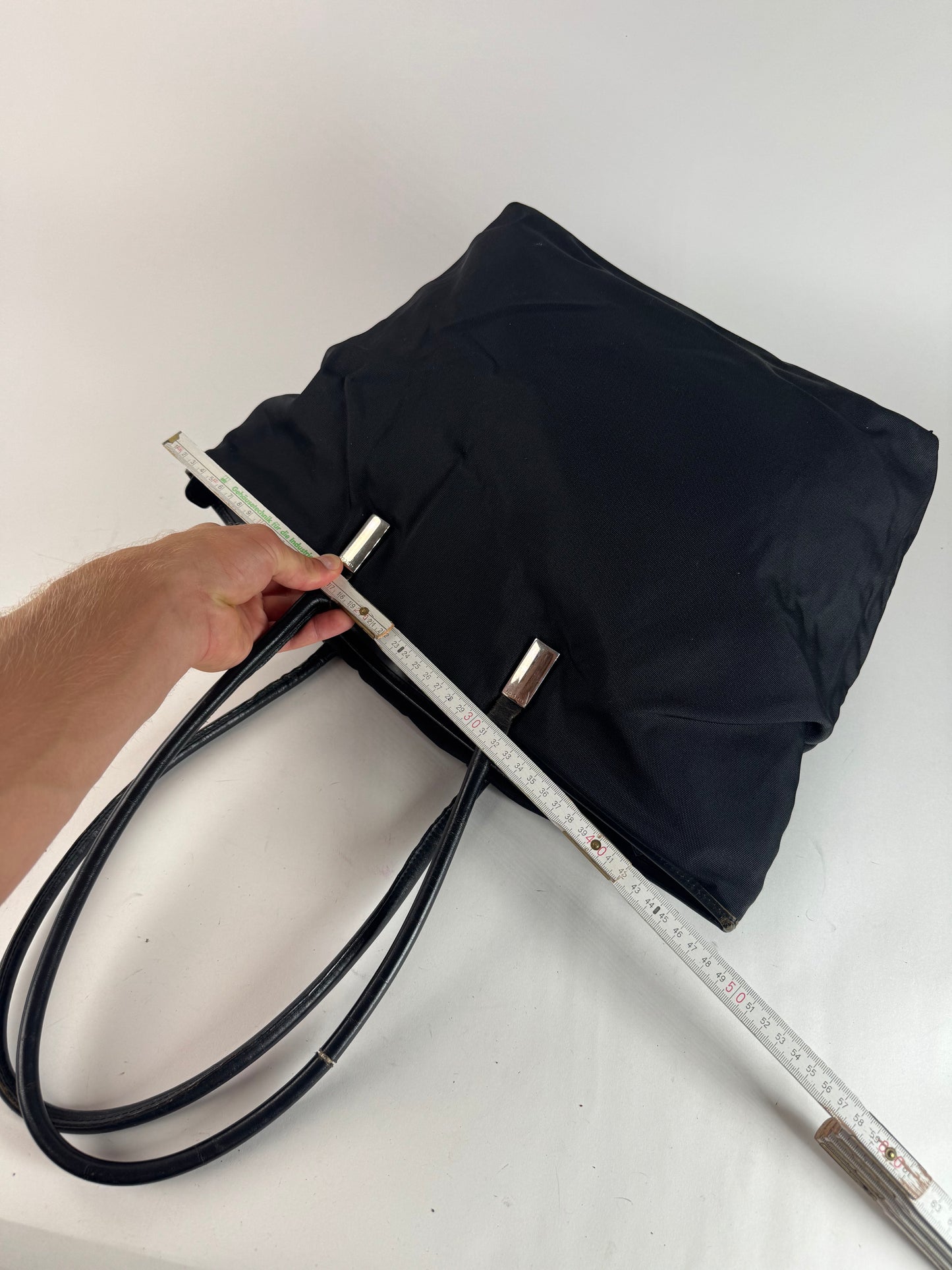 Sac vintage en cuir et coton Gucci noir