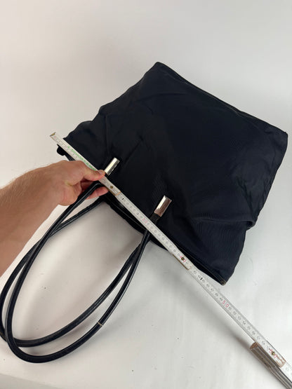 Sac vintage en cuir et coton Gucci noir