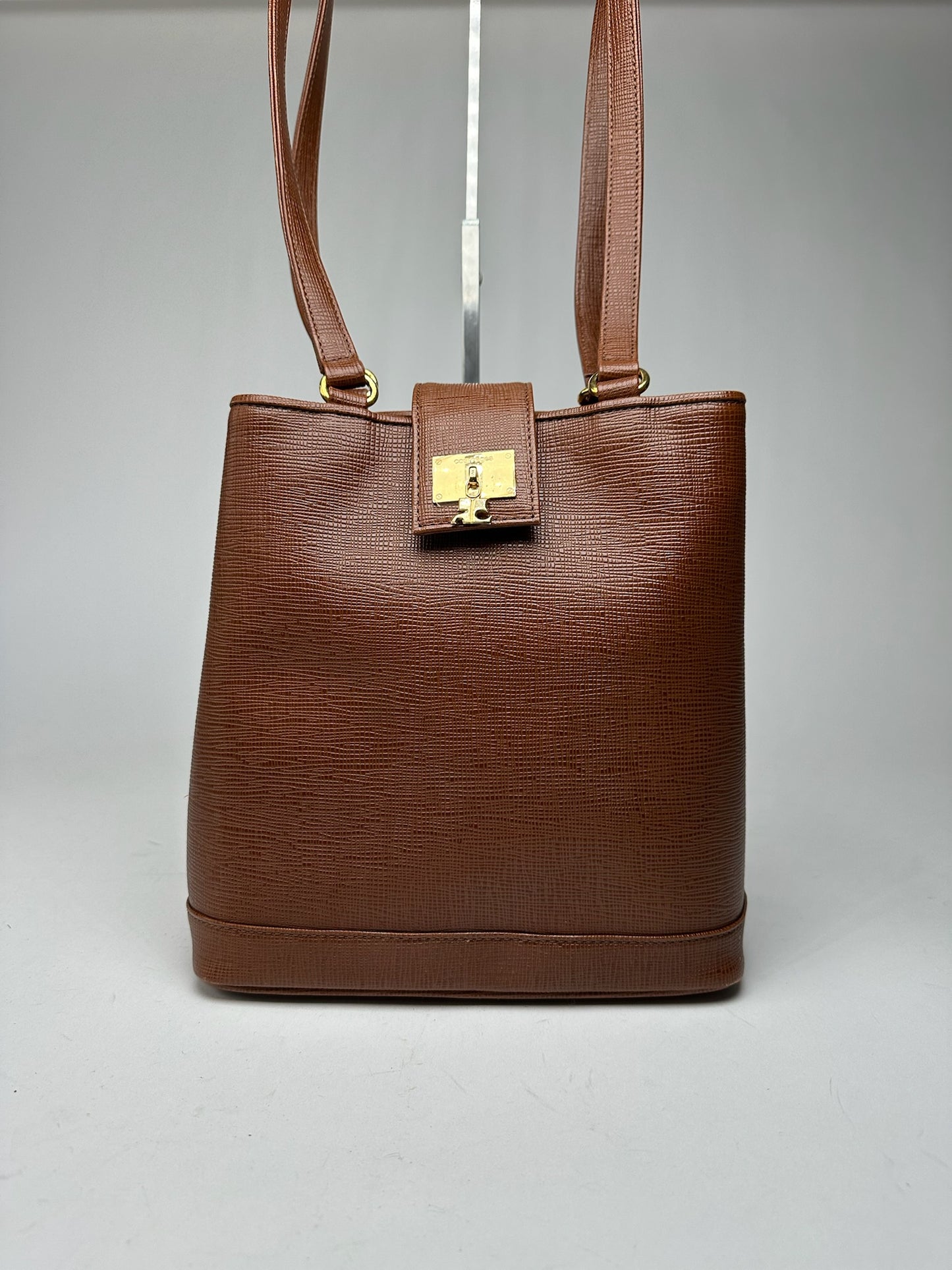 Vintage Courreges Leather bucket bag brown