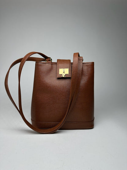 Vintage Courreges Leather bucket bag brown