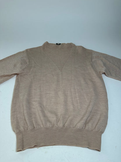 Vintage Dior Sports Wool Pointelle Knit Pullover Pink Beige M