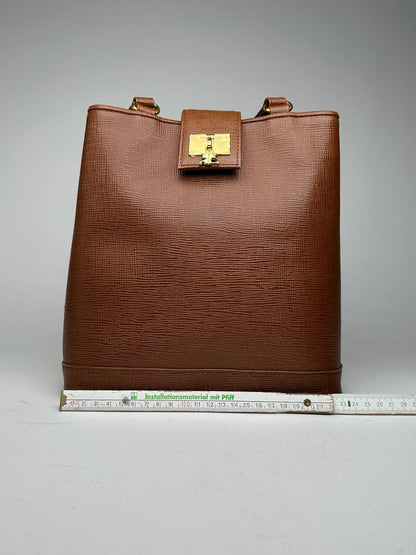 Vintage Courreges Leather bucket bag brown