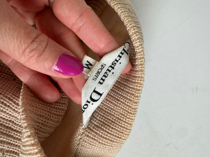 Vintage Dior Sports Wool Pointelle Knit Pullover Pink Beige M
