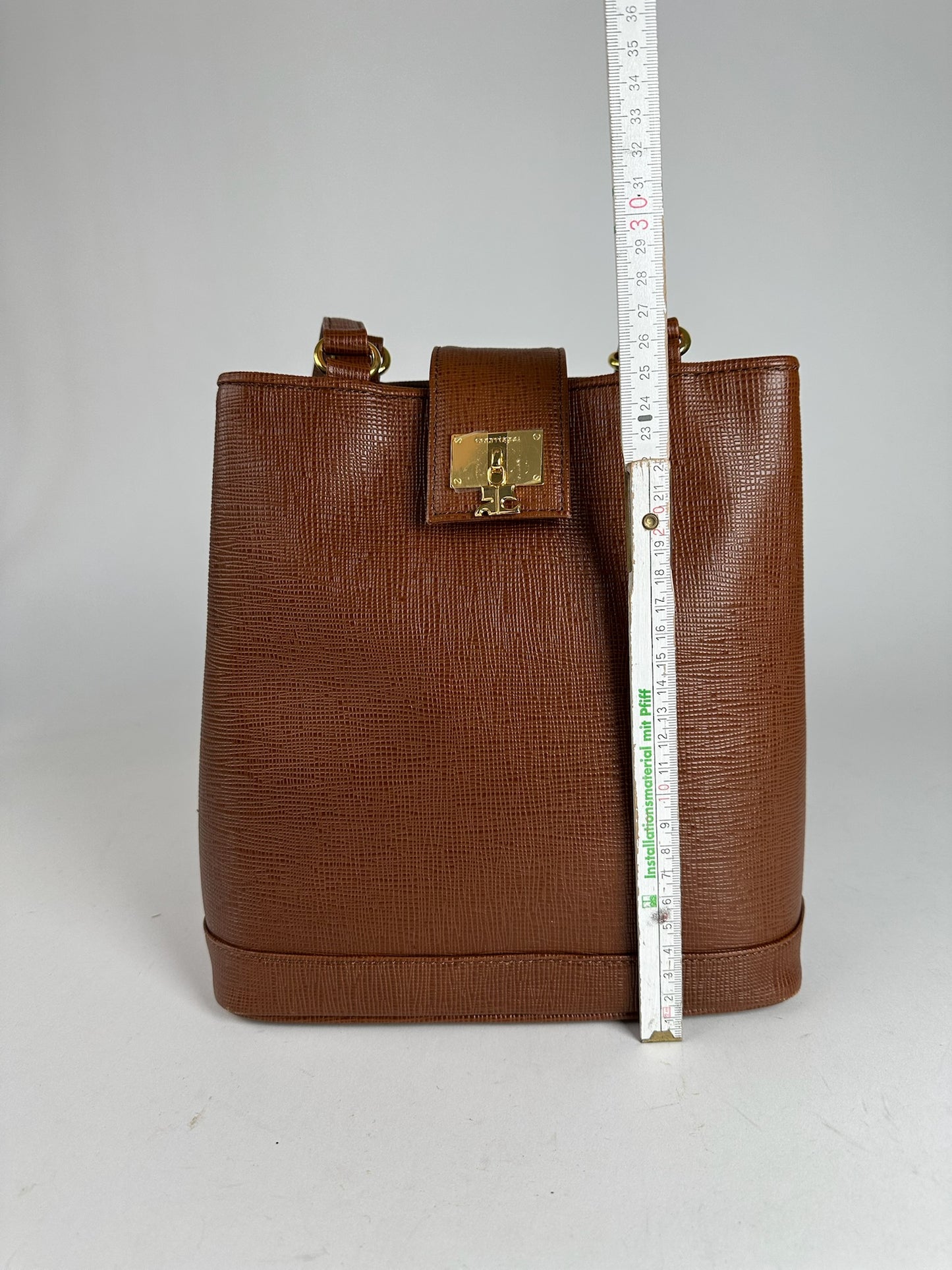 Vintage Courreges Leather bucket bag brown