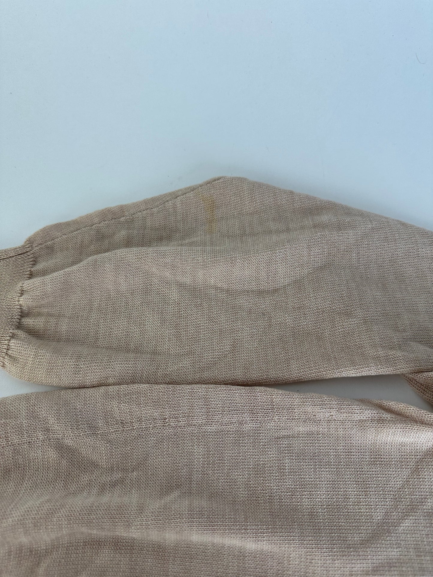 Vintage Dior Sports Wool Pointelle Knit Pullover Pink Beige M