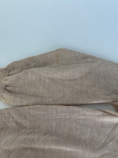 Vintage Dior Sports Wool Pointelle Knit Pullover Pink Beige M