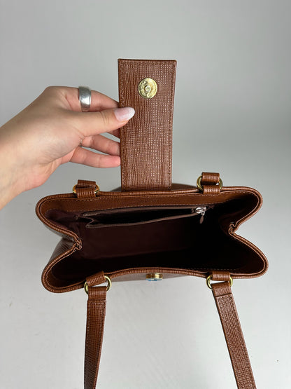 Vintage Courreges Leather bucket bag brown