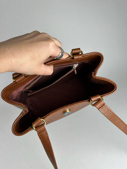 Vintage Courreges Leather bucket bag brown