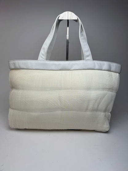 Sac vintage en cuir plissé Issey Miyake blanc