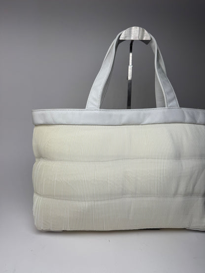 Sac vintage en cuir plissé Issey Miyake blanc