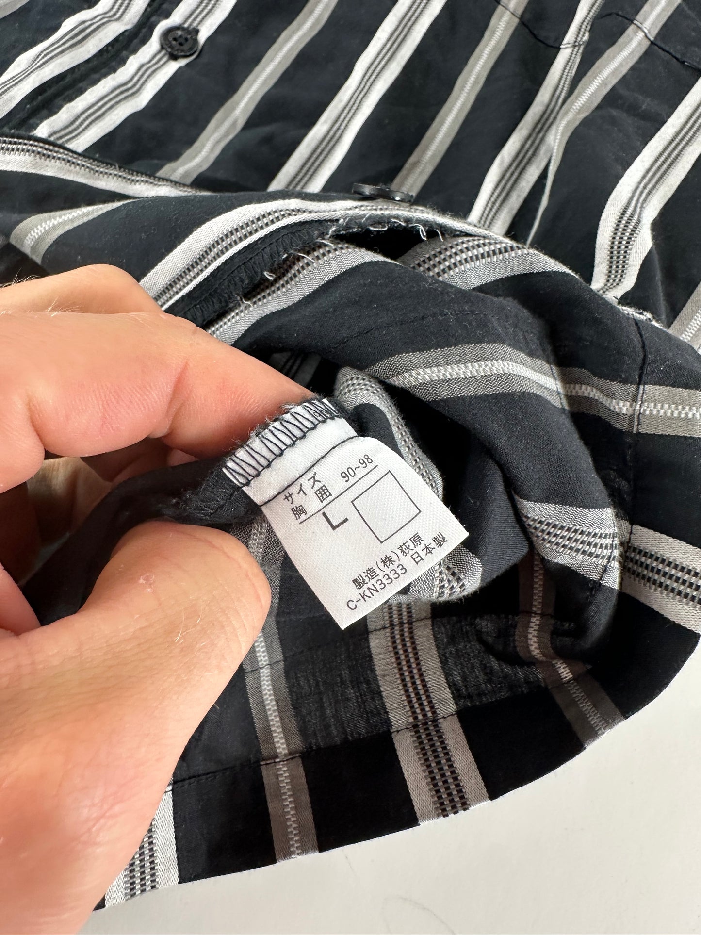 Vintage Yves Saint Laurent Striped Cotton Pajama Set Black White
