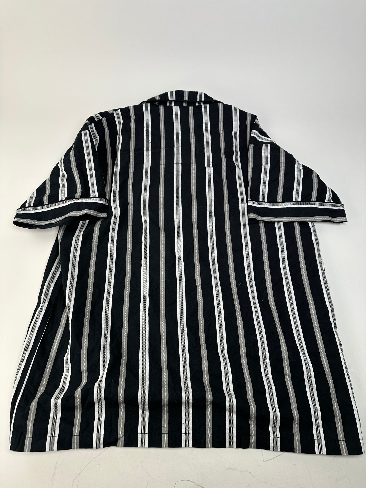 Vintage Yves Saint Laurent Striped Cotton Pajama Set Black White