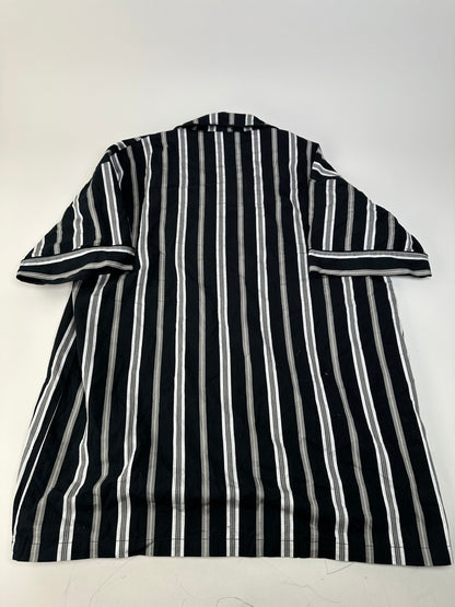 Vintage Yves Saint Laurent Striped Cotton Pajama Set Black White