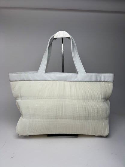 Sac vintage en cuir plissé Issey Miyake blanc