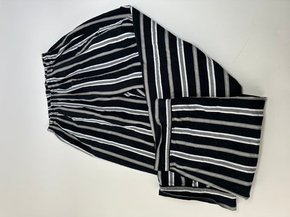 Vintage Yves Saint Laurent Striped Cotton Pajama Set Black White
