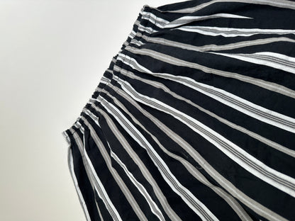 Vintage Yves Saint Laurent Striped Cotton Pajama Set Black White