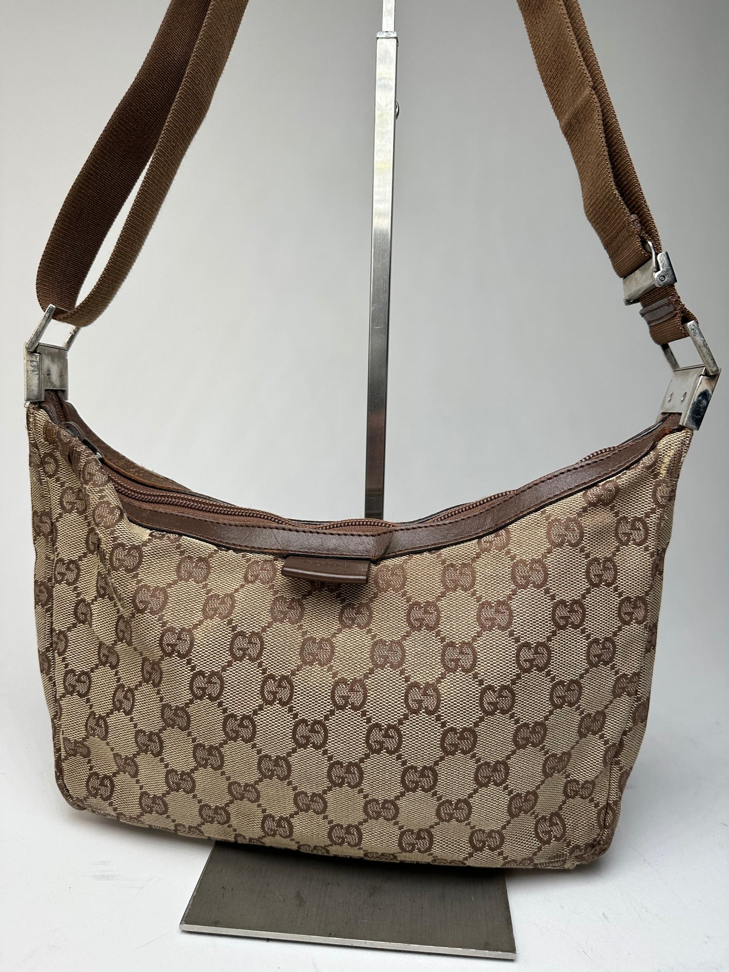 Vintage Gucci Monogram Multiway Bag Beige Brown