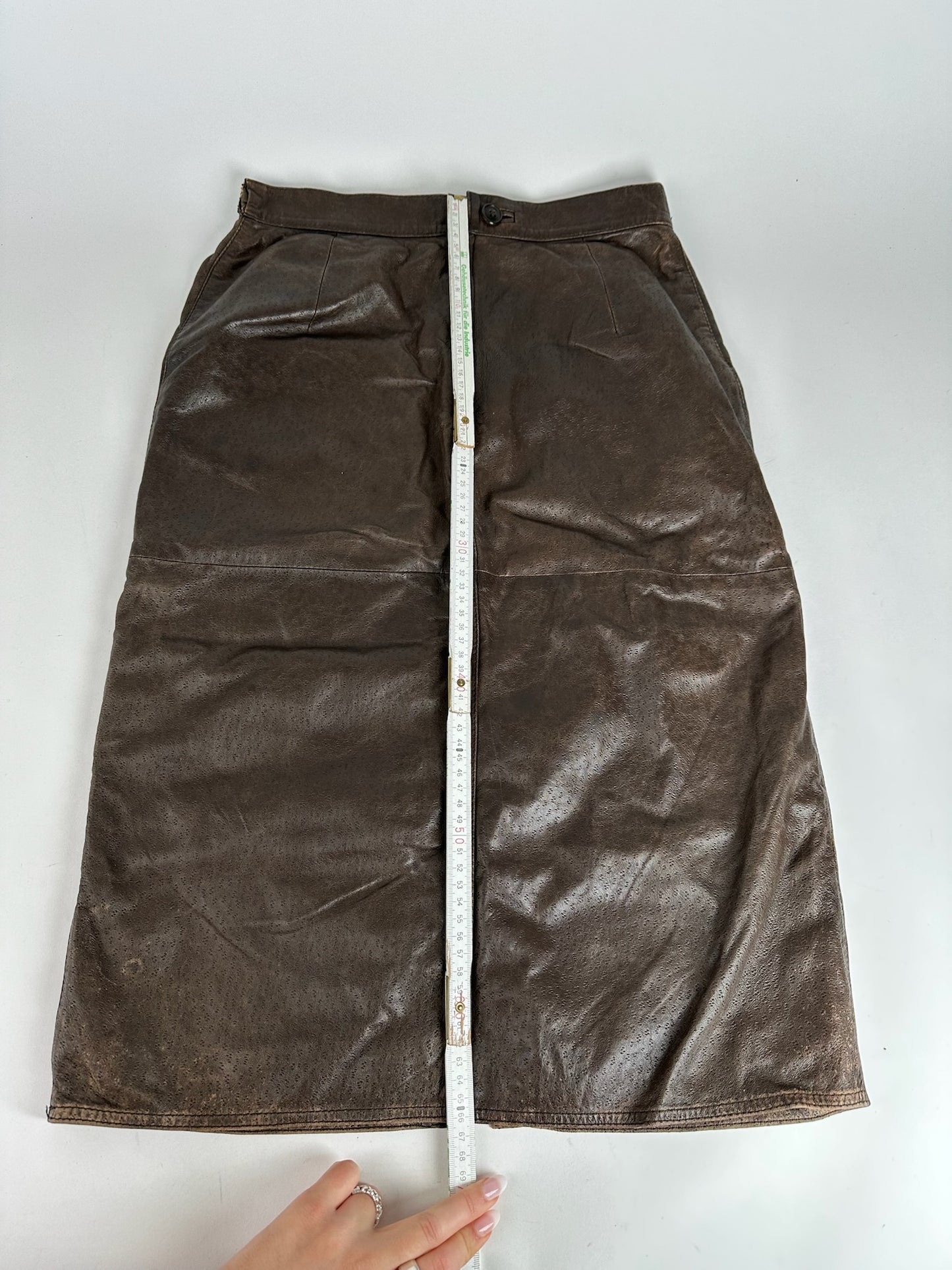 Vintage Gucci Leather Skirt Brown