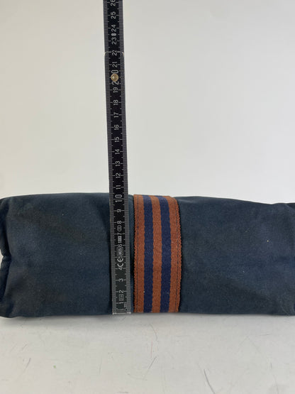 Vintage Hermes Cotton Clutch Bag Navy Rust Silver