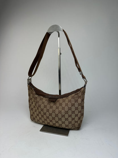 Vintage Gucci Monogram Multiway Bag Beige Brown