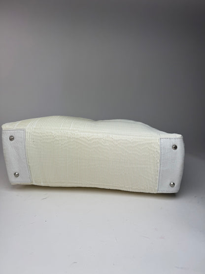 Sac vintage en cuir plissé Issey Miyake blanc