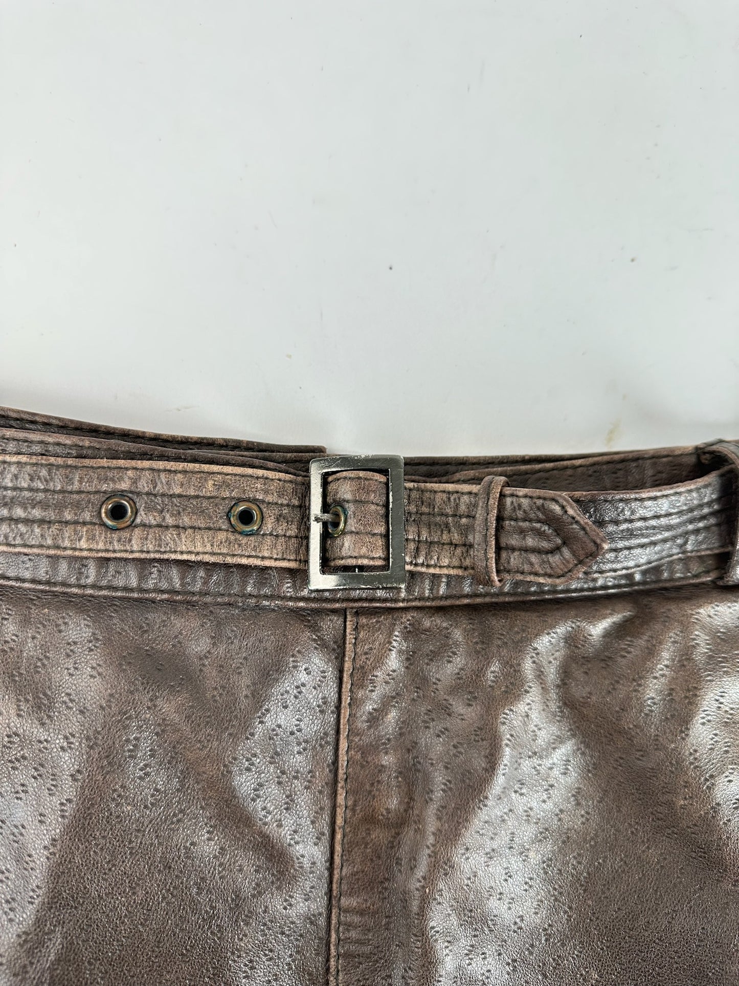 Vintage Gucci Leather Skirt Brown