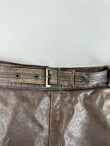 Vintage Gucci Leather Skirt Brown