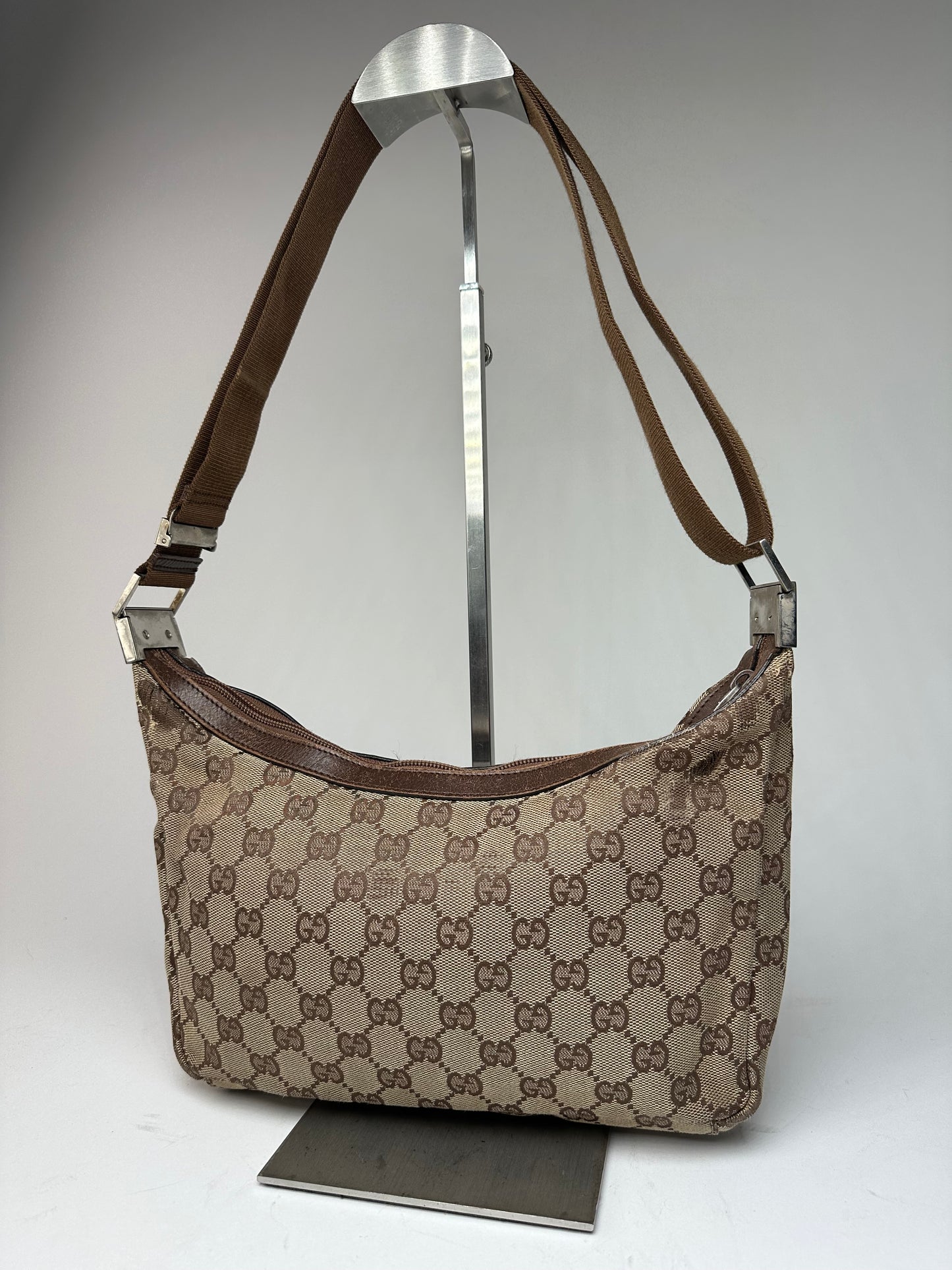 Vintage Gucci Monogram Multiway Bag Beige Brown