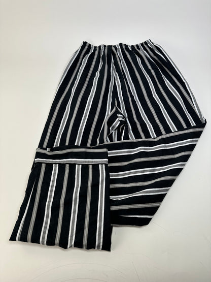 Vintage Yves Saint Laurent Striped Cotton Pajama Set Black White