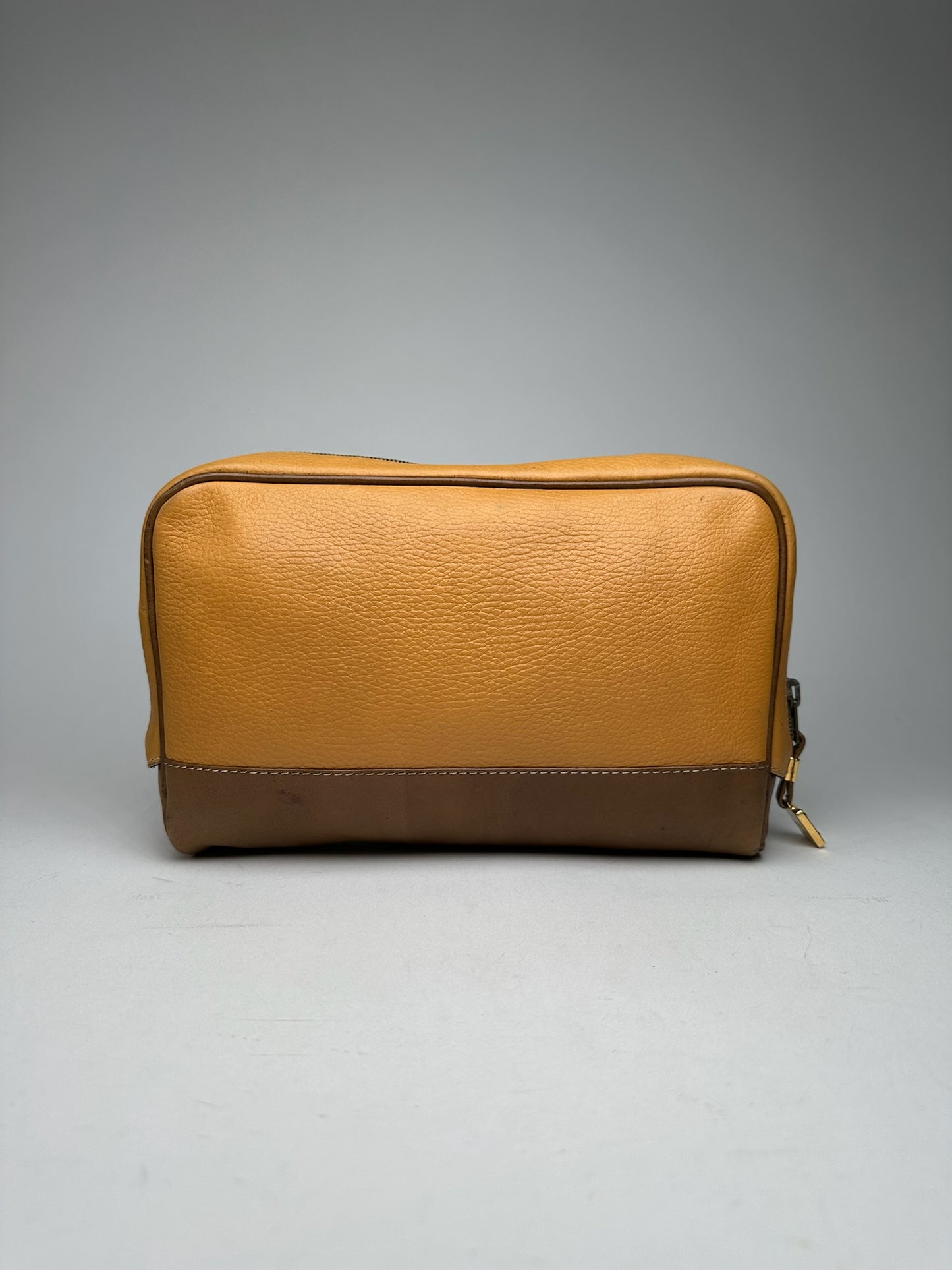 Vintage Loewe Madrid leather cosmetic bag mango